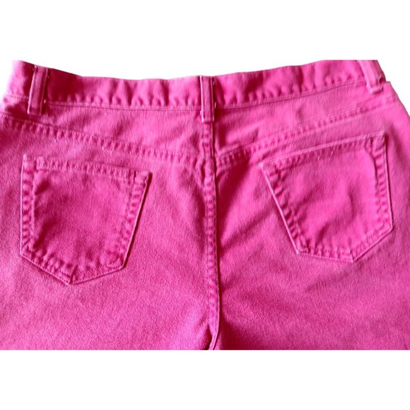 WOMENS LIZ CLAIBORNE CLASSIC FIT DENIM JEAN SHORTS 16P PINK RASPBERRY - Picture 3 of 7